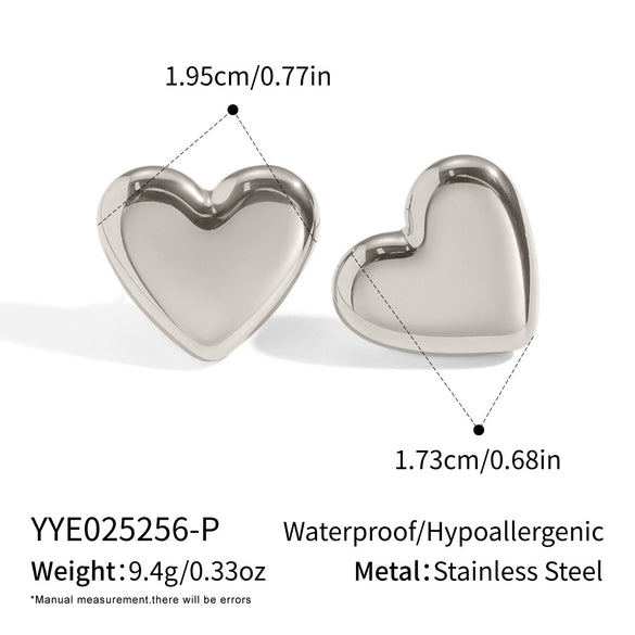 Wholesale Women's Heart Shape Stainless Steel Electroplated Earrings
