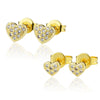 Wholesale Women's Heart Shaped Copper Earrings With Gold Plated Electroplating Design