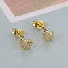Wholesale Women's Heart Shaped Copper Earrings With Gold Plated Electroplating Design