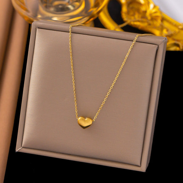 Wholesale Women's Heart Shaped Electroplated O Chain Necklace Light Luxury Style