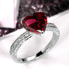 Wholesale Women's Heart Shaped Engagement Wedding Ring Inlaid With Pink Diamond Zircon On Copper