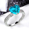 Wholesale Women's Heart Shaped Engagement Wedding Ring Inlaid With Pink Diamond Zircon On Copper