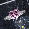 Wholesale Women's Heart Shaped Engagement Wedding Ring Inlaid With Pink Diamond Zircon On Copper