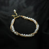 Wholesale Women's Heart Shaped Freshwater Pearl Beaded Copper Bracelet With Geometric Design And Electroplating