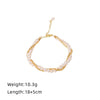 Wholesale Women's Heart Shaped Freshwater Pearl Beaded Copper Bracelet With Geometric Design And Electroplating