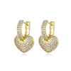 Wholesale Women's Heart Shaped Zircon Earrings Made Of Environmental Protection Copper