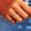 Wholesale Women's Heartbeat Geometric Sterling Silver 925 Ring Inlaid Zircon With Electroplating