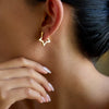 Wholesale Women's Heartshaped And Fivepointed Star Stainless Steel Goldplated Earrings