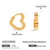 Wholesale Women's Heartshaped And Fivepointed Star Stainless Steel Goldplated Earrings