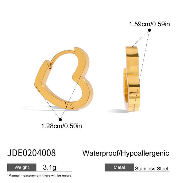 Wholesale Women's Heartshaped And Fivepointed Star Stainless Steel Goldplated Earrings