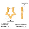 Wholesale Women's Heartshaped And Fivepointed Star Stainless Steel Goldplated Earrings