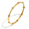Wholesale Women's Heartshaped Colorful Geometric Zircon Line Stainless Steel 18K Goldplated Bracelet