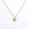 Wholesale Women's Heartshaped Copper And Titanium Steel Necklace With Diamond Design And Cross Chain