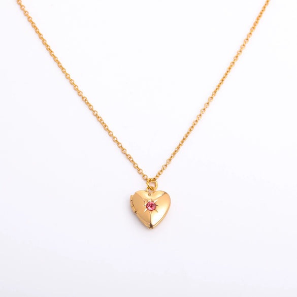 Wholesale Women's Heartshaped Copper And Titanium Steel Necklace With Diamond Design And Cross Chain