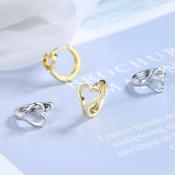 Wholesale Women's Heartshaped Copper Electroplated Earrings