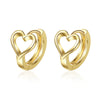 Wholesale Women's Heartshaped Copper Electroplated Earrings