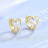 Wholesale Women's Heartshaped Copper Electroplated Earrings