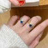 Wholesale Women's Heartshaped Copper Electroplated Gold Inlaid Zircon Ring Jewelry