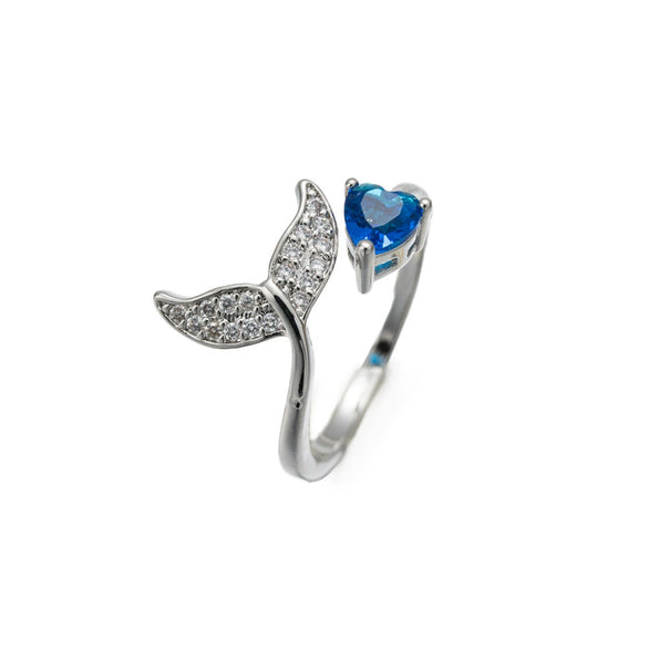 Wholesale Women's Heartshaped Copper Electroplated Gold Inlaid Zircon Ring Jewelry