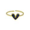 Wholesale Women's Heartshaped Copper Ring 18K Goldplated With Zirconium
