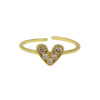 Wholesale Women's Heartshaped Copper Ring 18K Goldplated With Zirconium