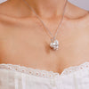 Wholesale Women's Heartshaped Copper Stainless Steel Clavicle Chain Choker With Mixed Gemstone Pendant And Electroplating