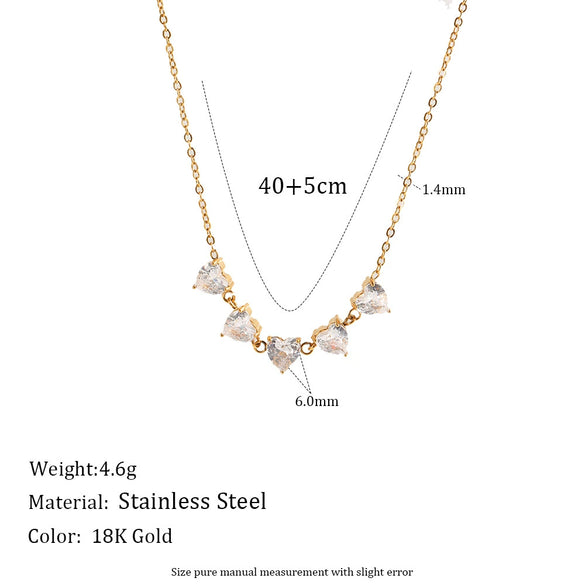 Wholesale Women's Heartshaped Crown Stainless Steel Jewelry With Pvd Furnace Vacuum Real Gold Plating Earrings And Necklace Light Luxury Geometric Style