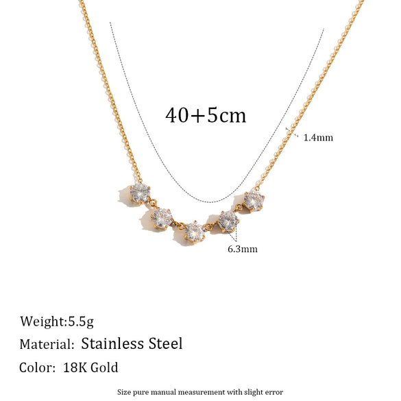 Wholesale Women's Heartshaped Crown Stainless Steel Jewelry With Pvd Furnace Vacuum Real Gold Plating Earrings And Necklace Light Luxury Geometric Style
