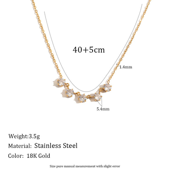 Wholesale Women's Heartshaped Crown Stainless Steel Jewelry With Pvd Furnace Vacuum Real Gold Plating Earrings And Necklace Light Luxury Geometric Style