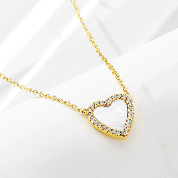Wholesale Women's Heartshaped Diamondencrusted 925 Sterling Silver Pendant Necklace With Cross Chain
