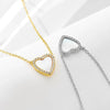 Wholesale Women's Heartshaped Diamondencrusted 925 Sterling Silver Pendant Necklace With Cross Chain