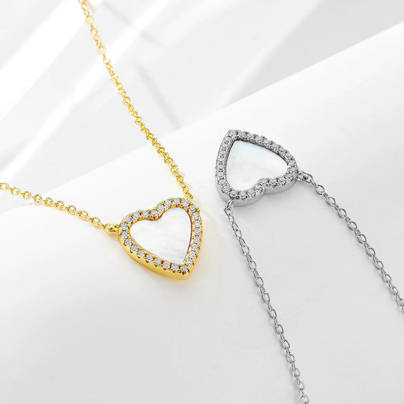 Wholesale Women's Heartshaped Diamondencrusted 925 Sterling Silver Pendant Necklace With Cross Chain