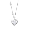 Wholesale Women's Heartshaped Geometric Pearl Shell Titanium Steel 18K Goldplated Calendering Chain Necklace