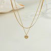 Wholesale Women's Heartshaped Geometric Stainless Steel Electroplated Blade Chain Necklace