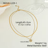 Wholesale Women's Heartshaped Geometric Stainless Steel Electroplated Blade Chain Necklace