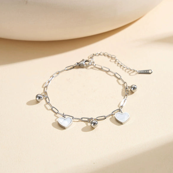 Wholesale Women's Heartshaped Geometric Stainless Steel Electroplated Bracelet Pendant