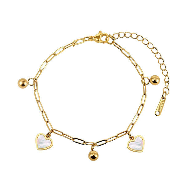 Wholesale Women's Heartshaped Geometric Stainless Steel Electroplated Bracelet Pendant