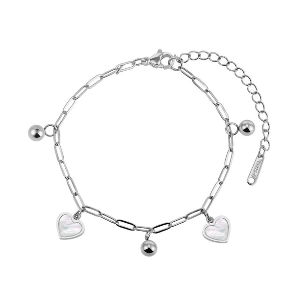 Wholesale Women's Heartshaped Geometric Stainless Steel Electroplated Bracelet Pendant