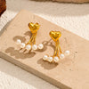 Wholesale Women's Heartshaped Geometric Stainless Steel Electroplated Earrings Light Luxury Minimalist Style