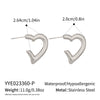 Wholesale Women's Heartshaped Real Gold Plated Stainless Steel Hoop Earrings Versatile Style