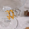 Wholesale Women's Heartshaped Real Gold Plated Stainless Steel Hoop Earrings Versatile Style