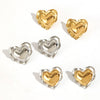 Wholesale Women's Heartshaped Stainless Steel Earrings With Pvd Furnace Vacuum Real Gold Plating