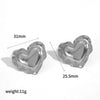 Wholesale Women's Heartshaped Stainless Steel Earrings With Pvd Furnace Vacuum Real Gold Plating