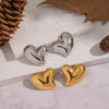 Wholesale Women's Heartshaped Stainless Steel Earrings With Vacuum Real Gold Plating In Pvd Furnace