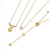 Wholesale Women's Heartshaped Stainless Steel Electroplated 18K Gold Ochain Necklace