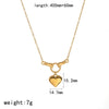 Wholesale Women's Heartshaped Stainless Steel Electroplated 18K Gold Ochain Necklace