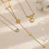 Wholesale Women's Heartshaped Stainless Steel Electroplated 18K Gold Ochain Necklace