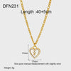 Wholesale Women's Heartshaped Stainless Steel 18K Gold Plated Lock Pendant Necklace