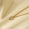 Wholesale Women's Heartshaped Stainless Steel 18K Gold Plated Lock Pendant Necklace