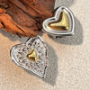Wholesale Women's Heartshaped Stainless Steel Ring With Gold And Silver Splicing And Electroplating Design